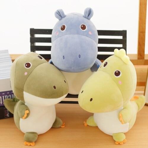 23cm High Quality Kawaii Hippo&Dinosaur&Crocodile Plush Toy Funny Soft Cartoon Animal Stuffed Doll Kid Accompany Birthday Gift