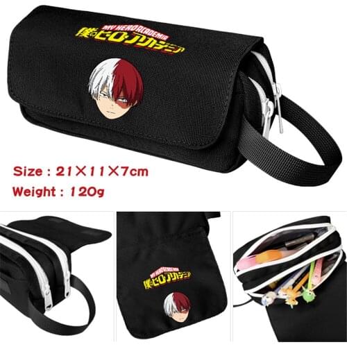 Anime My Hero Academia Nylon Pencil Case Student Zipper Penbag Cartoon Travel Makeupbag Women Cosmetic Bags Stationery Gift