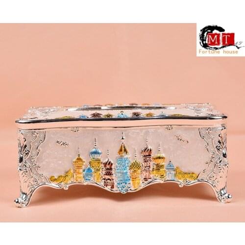 New Zinc Alloy Carton European Tissue Box KTV Home Wedding Ultra-luxury Supplies Tissue Box Cover Tissue Box Holder