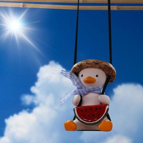 Swinging Duck Car Rearview Pendant Lightweight Hanging Decoration Rearview Mirror Ornaments Car Accessories For Girls Gifts