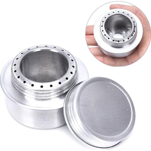 Portable Mini Aluminum Alloy Alcohol Stove with Lid Outdoor Camping Hiking Picnic Backpacking Ultralight Cooking Stove