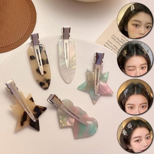 Simple Leopard No Bend Seamless Hair Clips Side Bangs Fix Fringe Barrette Makeup Washing Face Accessories Duckbill Clip Hairpins