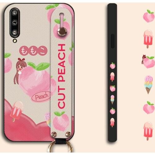 Cute Fruit Girl Phone Case For Huawei Play 3 3E 4 4T 5T Pro WristBand Holder Back Cover For Honor 9A 9C 9X V20 V30 X10 Max