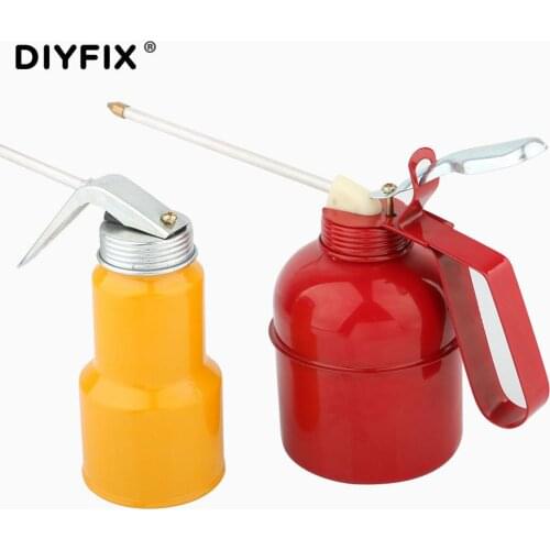 DIYFIX 300/500ML Grease Gun Oil Pump Lubricating Oil Can Metal Hose High Pressure Oiler Oil Injector Can Car Repair Clean Tools
