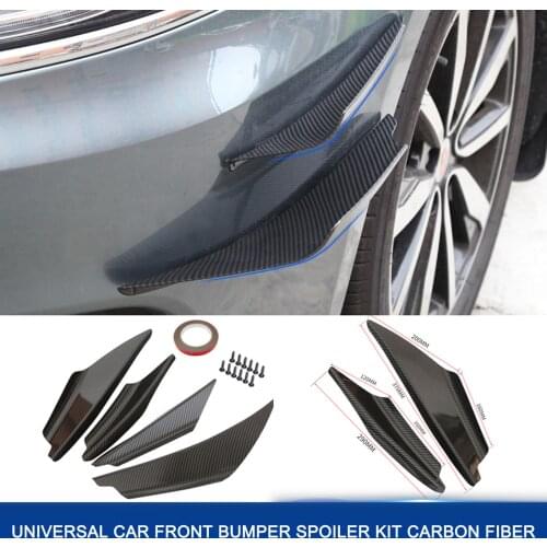 Universal Car Front Bumper Spoiler Lip Splitter Fin Splitters Body Spoiler Canards Refit Kit Decors car styling