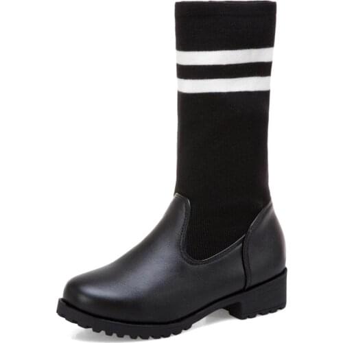 Womens shoes in the fall of 2018 new comfortable party with low 43 low cylinder Martin boots with 40-181026