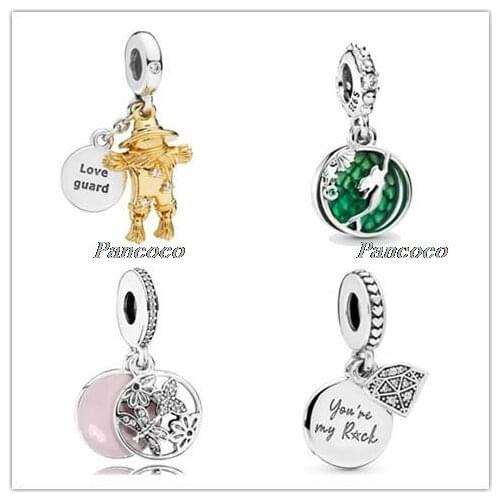 925 Sterling Silver Bead My Rock Pendant Charm Fit Original Pandora Women Bracelet & Necklace Diy Jewelry