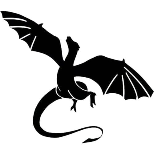 17.1*14.8CM Vinyl Animal Car Styling Car Stickers Dragon With Wings Fashion Decal Black/Silver