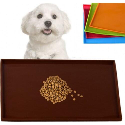 2020 New Pet Feeding Pad Waterproof Dog Placemat Spillproof Food Silicone Mat 31*26cm Pets Puppy Cat Non Slip Bowl Mat For Dogs