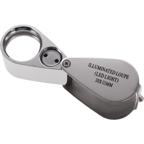 30X LED Lighted Jewelers Magnifying Eye Loupe Loop Jewelry Magnifier for Gems Jewelry Hobbies