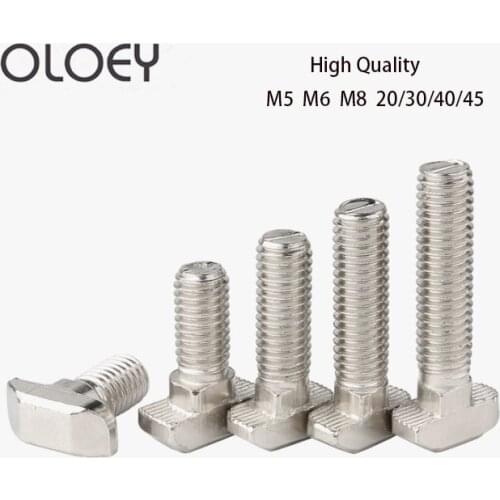 5/10PCS M5 M6 M8 T Bolt Screws For EU Standard 20 30 40 45 Linear Rail Aluminum Profile Optional Aluminum Profile Accessories