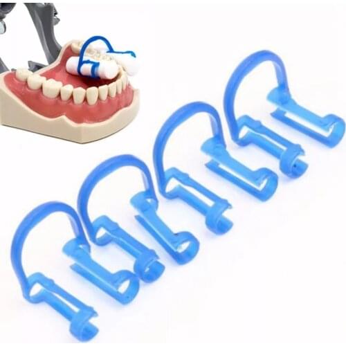 50pc Dental clinic disposable Cotton Clips Plastic Blue Cotton Roll Dispenser Holder Organizer dental lab tools Dentist Supplies