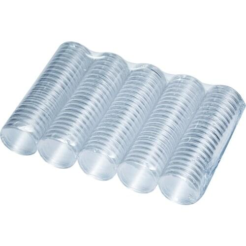 500pcs 25/27/30mm Transparent Round Coin Box Capsules Storage Coin Collection Holder Containers Home Supplies