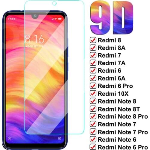 9D Full Tempered Glass For Xiaomi Redmi 8 8A 7 7A 6 6A K20 K30 10X Pro Screen Protector Redmi Note 8 7 6 Pro 8T Protective Glass
