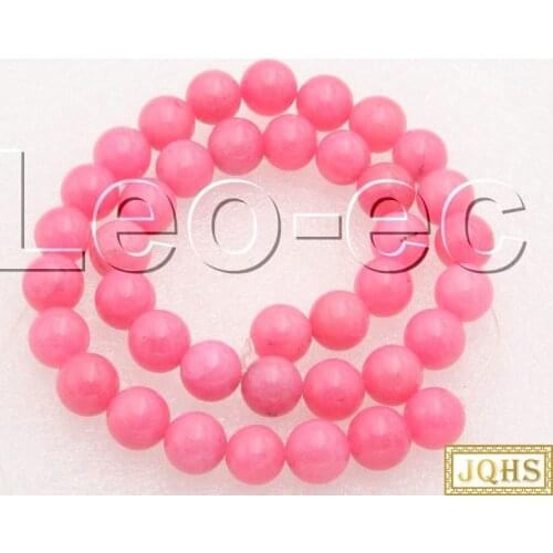 Natural 12mm pink Jades Stone Loose Beads for Jewelry Making Strand 15" v1408