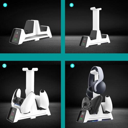 Dual Controller Charger Dock Elements Lightweight Game Playing for PS5/PS4/Switch Pro/Xbox One/S/X/Elite/Series X