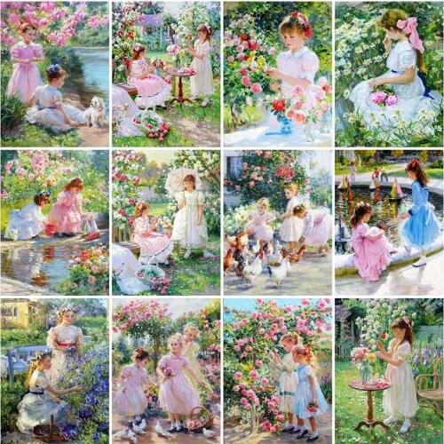 Evershine 5D DIY Diamond Painting Girl Mosaic Art Diamond Embroidery Portrait Cross Stitch Garden Home Decorations