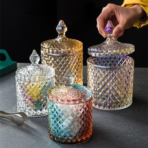 Europe Glass Airtight Canister Storage Bottles Jars Grains Tea Leaf Coffee Beans Candy Food Jar Candy jar Home decor accessories