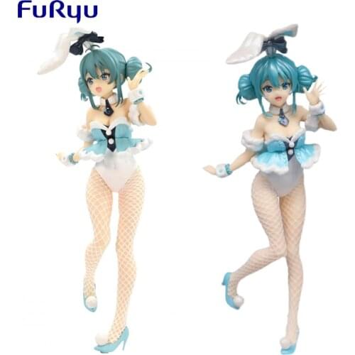 FURyu Original Hatsune Miku Anime Figure White Bunny Girl 30Cm PVC Collection Ornaments Model Figurine Toys for Girls Gift