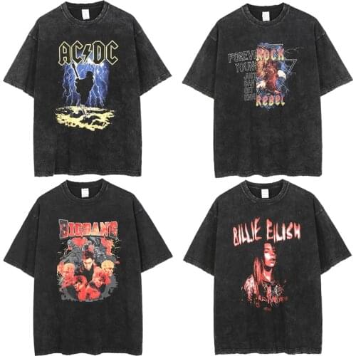 2021 Harajuku anime printed t shirt mens hip hop washed harajuku oversized t shirt for men streetwear t 100% cotton t-shirts