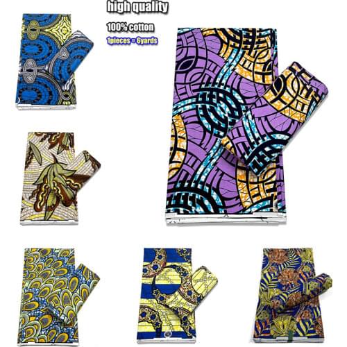 Nigerian Wax Style African Wax Fabric Soft Cotton Batik Ankara Wax Tissue High Quality Original Veritable Real Wax Sew Material