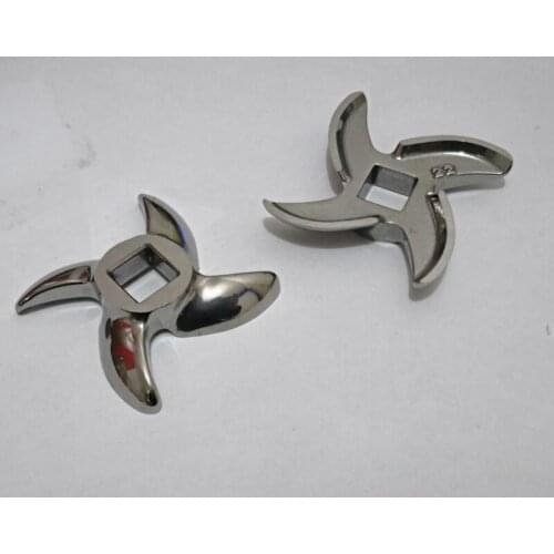 Quality Meat grinder part No.22 stainless steel grinder blade round cross shape 13.5X13.5mm square hole