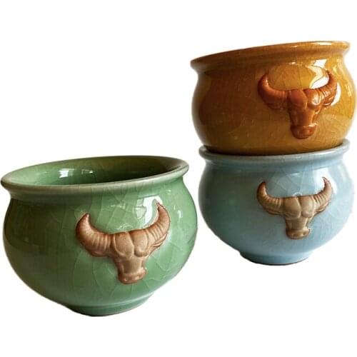 Ceramic tea cup 132ml ice crack large capacity Kung Fu drink cup tea ceremony teacups