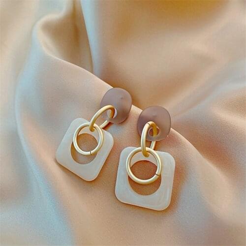 Korea new-style geometrical irregular square restoring ancient ways ear nail, the woman earring of simple temperament vogue