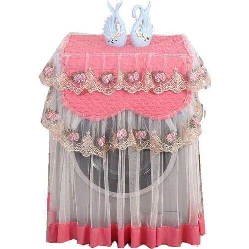 Lace Yarn Drum Washing Machine Dust Cover Washing Machine Sunscreen Waterproof Cover Towel Protection Durable Anti-Aging