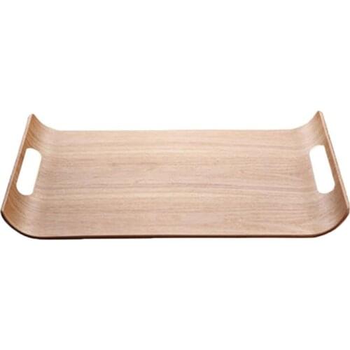 Kitchen Storage Tray Double Handles Square Wooden Tray Serving Tray Friut Tray Food Tray for Party Service Breakfast in Bed
