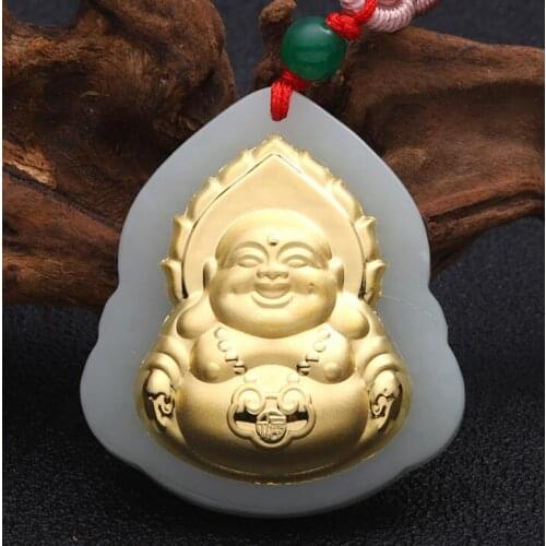 Buddha Jade Pendant Unisex 2018 New Top Quality Fo Jade For Men Women Pendants Jewelry Fine Necklaces Good Luck Gift