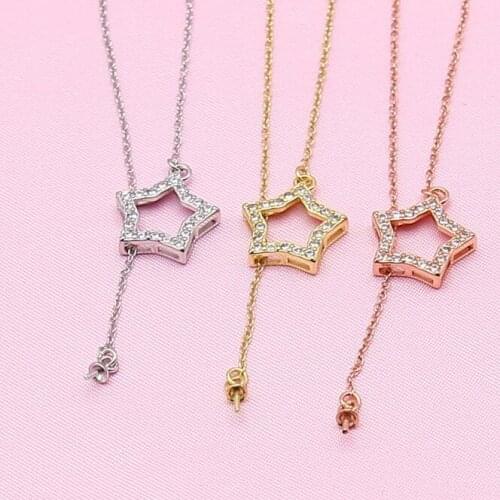 Fashion Star Necklace Mountings, Necklace Pendant Findings, Necklace Chain Settings Jewelry Parts Fittings Charm Accessories