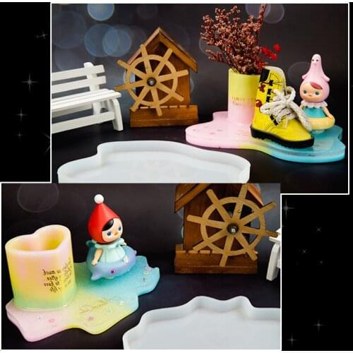 Irregular Coaster Cup Mat Mold Manual Mirror UV Resin Table Decoration DIY Pendant Crystal Epoxy Molds Jewelry Making Tool