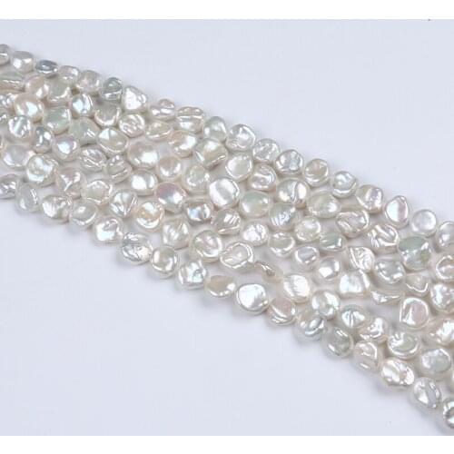 8-9mm White Freeform Keshi Loose Beads Straight Hole Grade AA Natural Freshwater Pearl Strand For DIY Jewelry Accessories