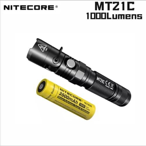 NITECORE MT21C Flashlight 1000Lumen 90° Adjustable CREE XP-L HDV6 LED Rechargeable With 18650 3500mAh Battery Troch Light