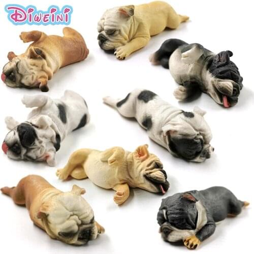 New Bulldog Cute Simulation Farm Dog animal model action figure plastic statue home decor Gift For Children Kids Educational toy