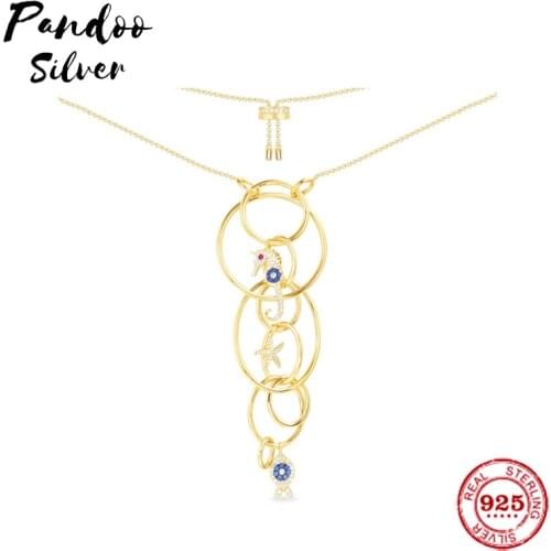 Fashion Charm Copy 1:1 Copy, Dropping Interwined Circles With Sea Creatures Necklace Women 2021 Jewelry