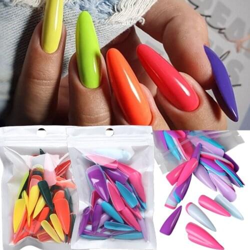Solid Color Matte False Nail Tips 100pcs Full Cover Matte Acrylic Ballerina Fake Nail Tip DIY Beauty Manicure Extension Tools