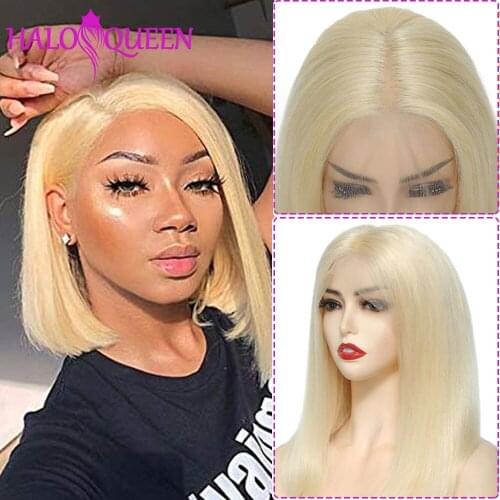 Blonde Bob Wig Lace Front Human Hair Wigs For Black Women 13x4 613 Bob Wig Pre Plucked Straight Frontal Bob Wig Human Hair 180