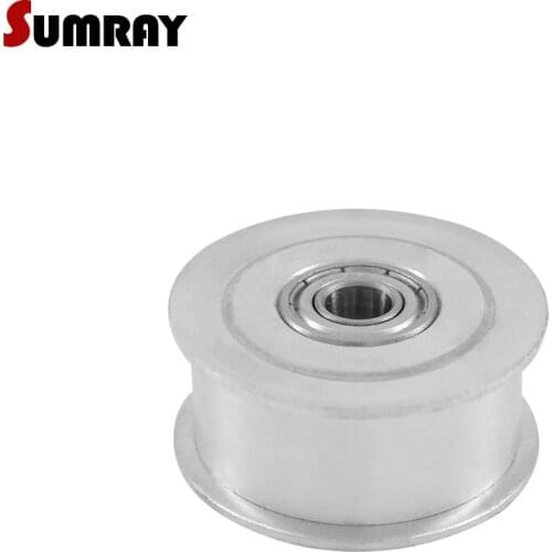 SUMRAY Idler Pulley 5M 25T Bore 5/6/8/10/12/15mm Tension Belt Pulley Wheel 16/21mm Width NO Teeth Bearing 1PC
