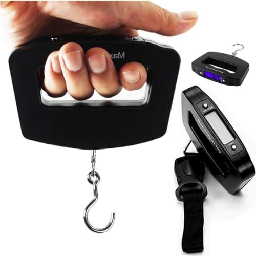 50Kg 10g Portable Mini Digital Scale Hand Held Fish Hook Belt Hanging Scale Electronic Weighting Luggage Scale LED Balance