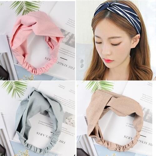 Women Winter Autumn Style Trendy Headband Vintage Cross Knot Elastic Hair Bands Soft Solid Girls Hairband Hair Accessories