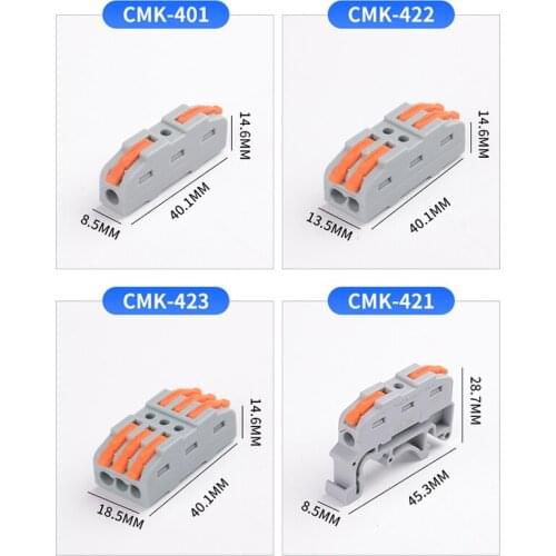 Wire Connector Conductor 421/422/423/401 series 32A 0.08-2.5mm Threader Splitter With Lever terminal block
