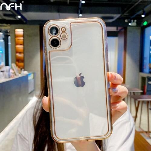 For iPhone 12 Luxury Plating Clean Phone Cases For iPhone 12Mini 11 Pro XR Xs Max SE2 7 8 Plus Soft Bumper Back Protection Cover