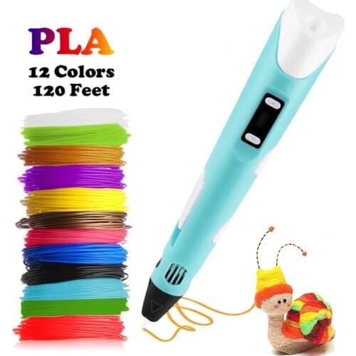 Dikale 3D Printer Pen 5V 3D Printing Pen Pencil 3D Drawing Pen Free 36m PLA Filament For Kid Child Education Hobbies Toy Gift