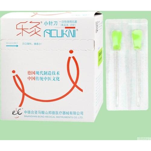 Sterile little needle knife GBR Disposable Acupuncture needles Color Plastic Handle blade flat edge knife Acupotomy Needle Sharp