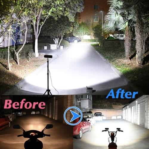 12V~90V 125W Motorcycle Bicycles Driving LED Headlight Chip U5 Motorbike Spotlight Street Moto Fog DRL Spot Head Light Lamp