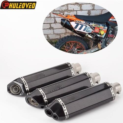 Universal Motorcycle Exhaust Muffler ID:51mm L:420mm Motorbike Exhaust Muffler Escape Pipe for Tmax FZ6 Z750 F800GS KLX150 MT03