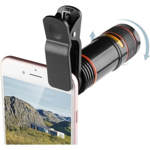 Universal 12x Mobile Phone Telephoto Telescope Lens HD Camera Zoom External Accessory Lens For Mobile Phone