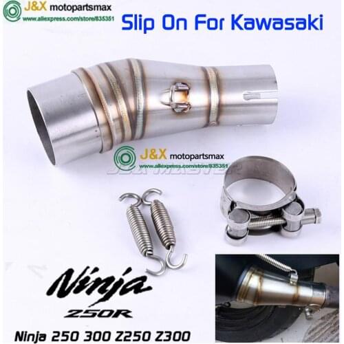 Z300 Motorcycle Exhaust middle pipe for Kawasaki Z250 08-15 Ninja 300 2013-2016 Ninja 250R 2008-2012